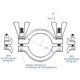 Tri-clamp, clamp - double wing nut